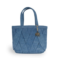 Tote Bag mittelgroß geflochten Denim blau - ANOKHI