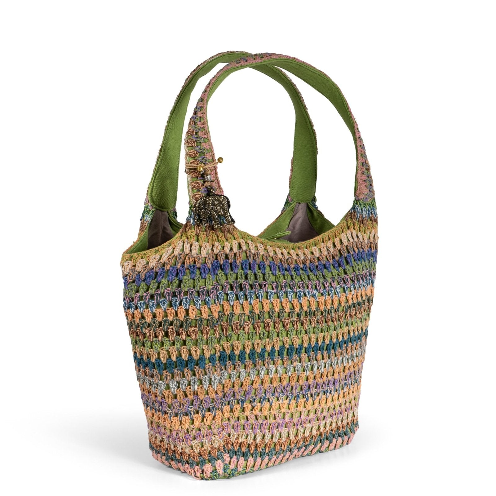 Tote Bag mittlere Größe Crochet Handarbeit multicolor - ANOKHI