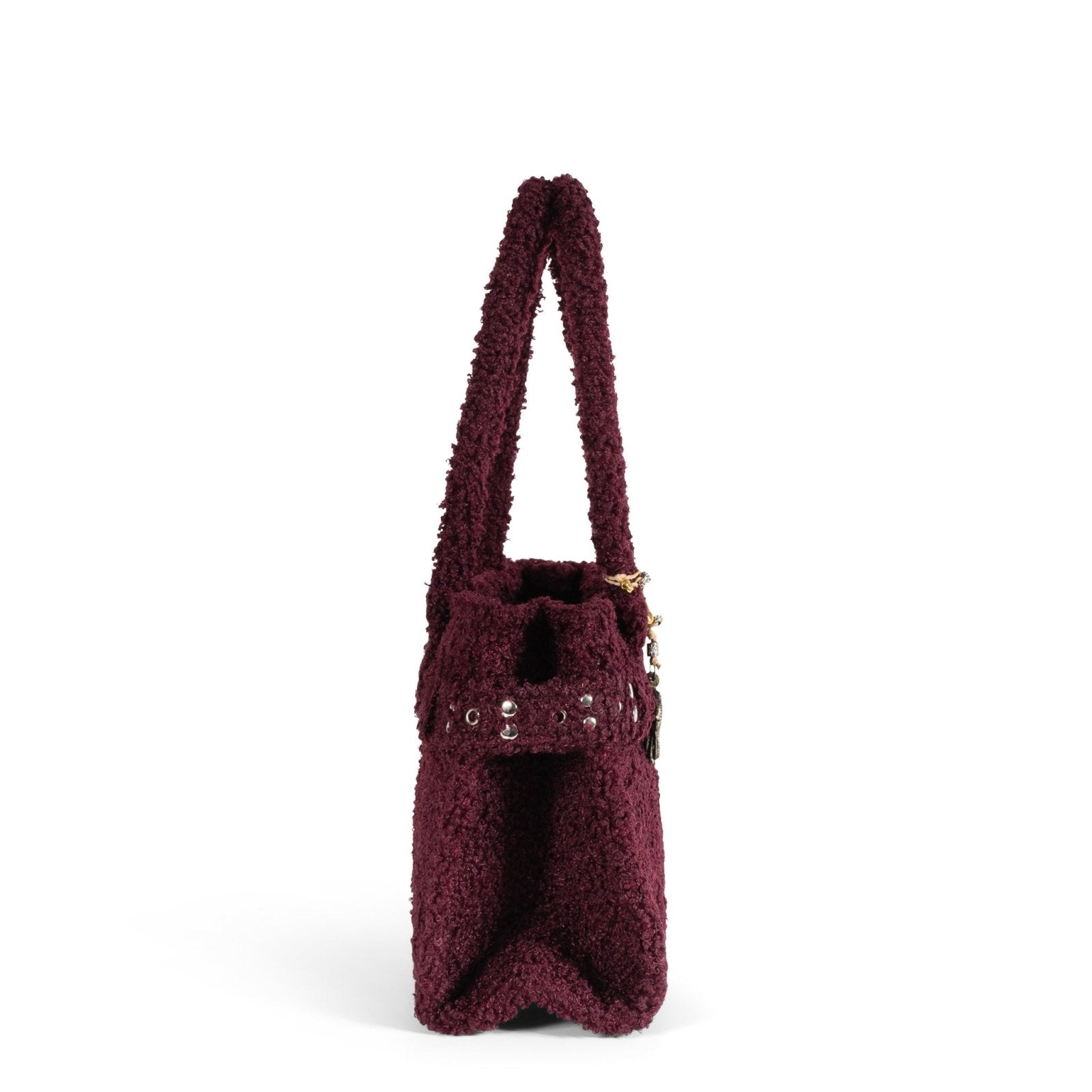 Tote Bag Nietengürtel Bouclé merlot - ANOKHI