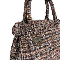 Tote Bag Tasche mittlere Größe Tweed braun beige – 4