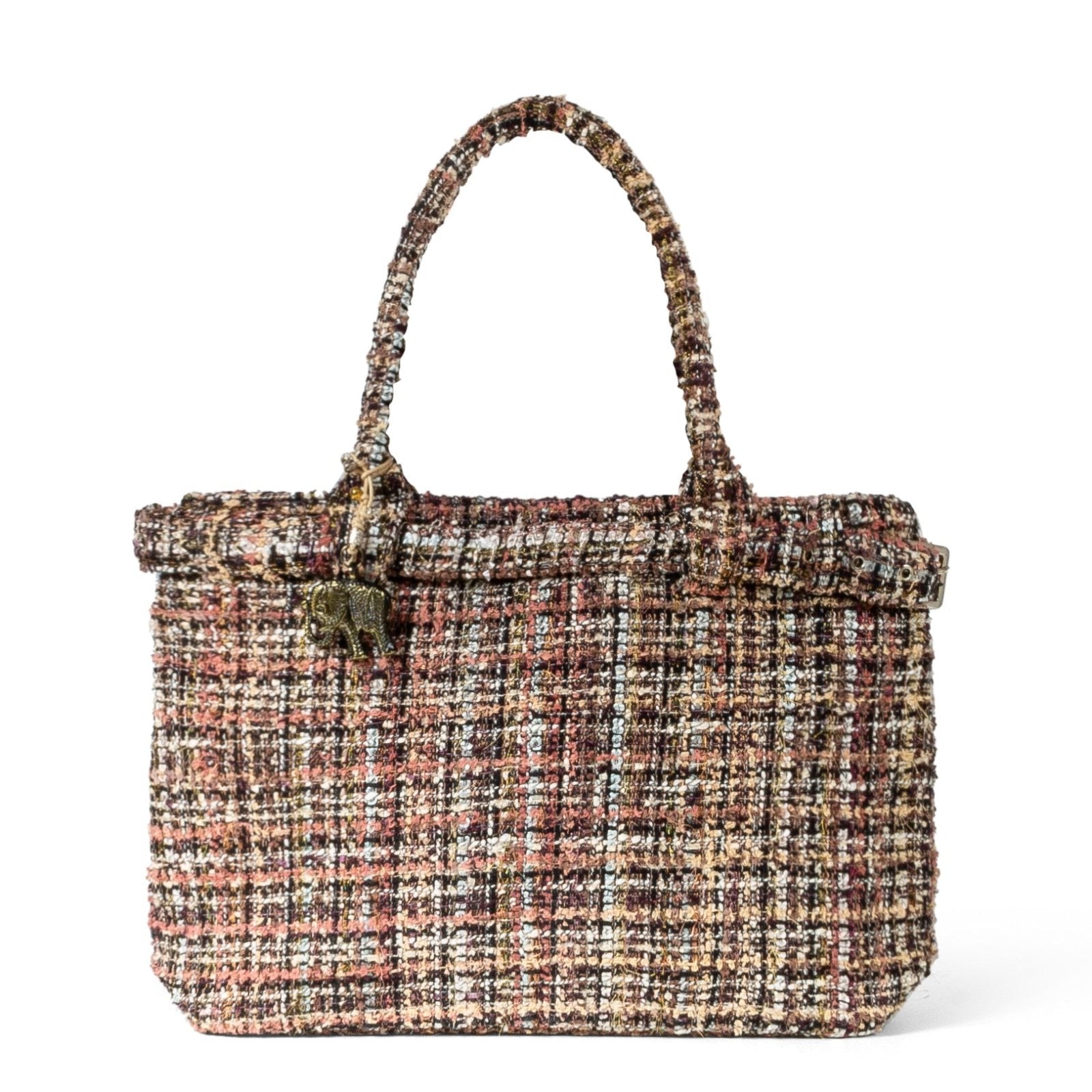 Tote Bag Tasche Tweed braun beige - ANOKHI