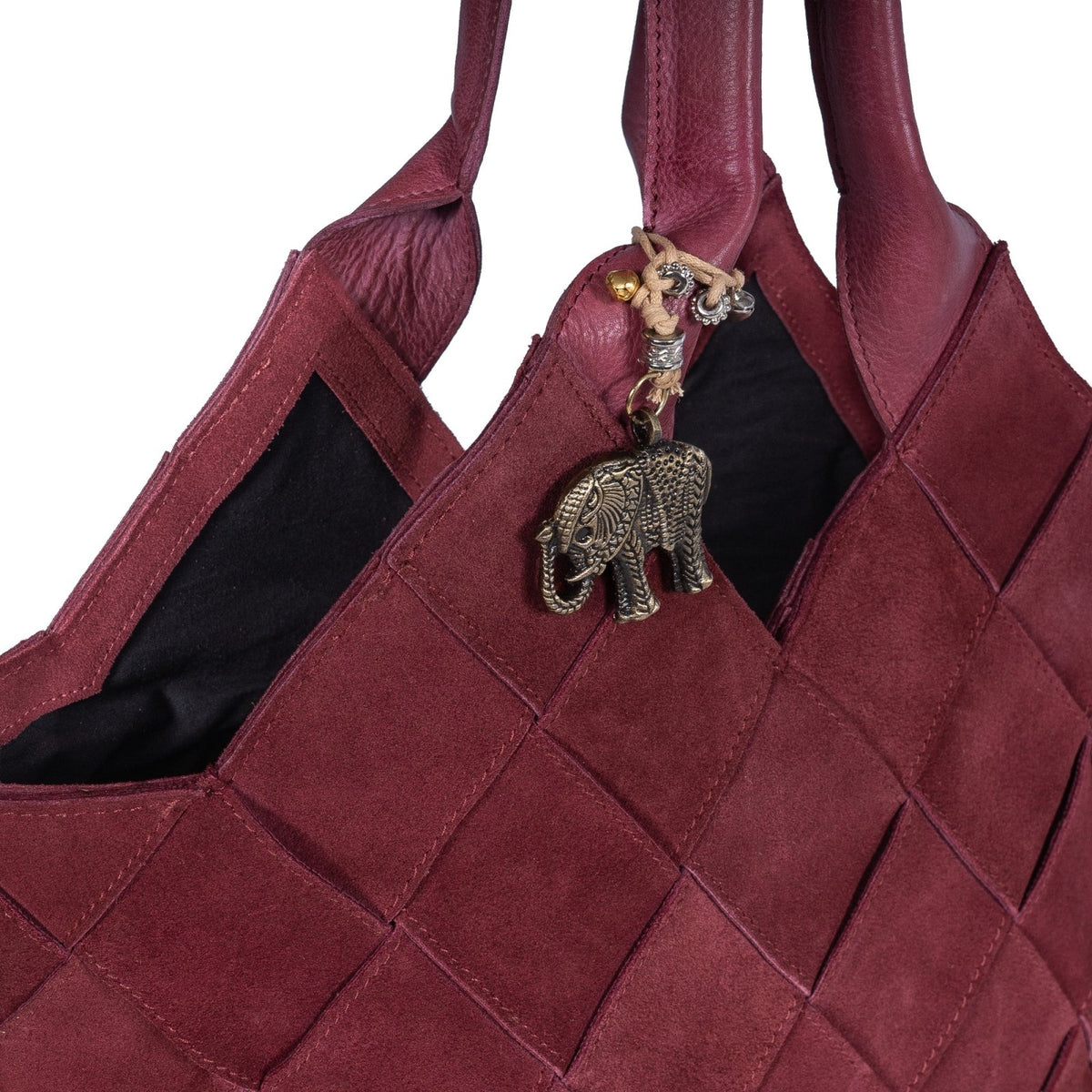 Tote Bag Velourleder merlot - ANOKHI