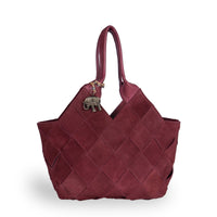 Tote Bag Velourleder merlot - ANOKHI