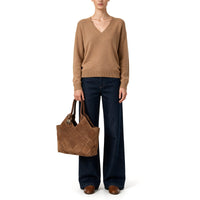 Tote Bag Velourleder tan - ANOKHI