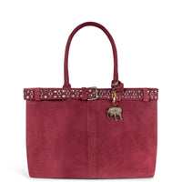 Tote Bag Velourleder weinrot Nieten – 1
