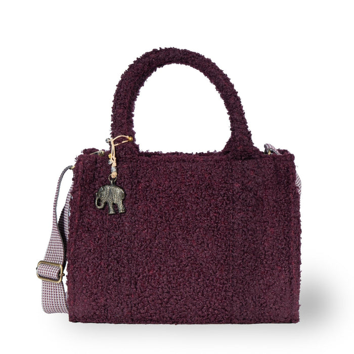 Shoulder Bag Jessy Compact Bouclé — Merlot