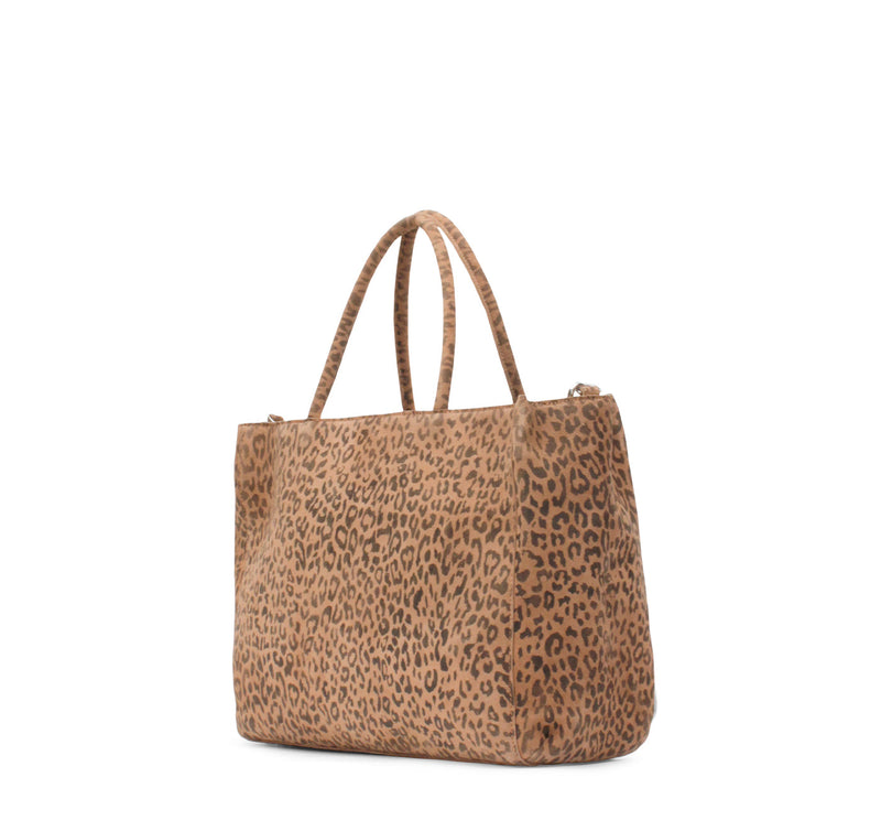 Tote Bag aus Leder animal print