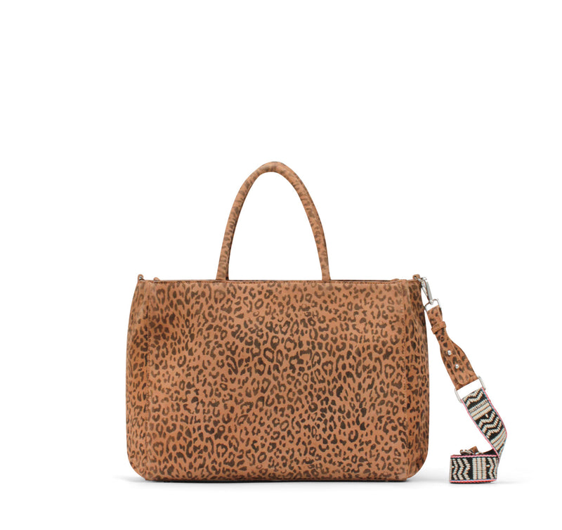 Tote Bag aus Leder animal print