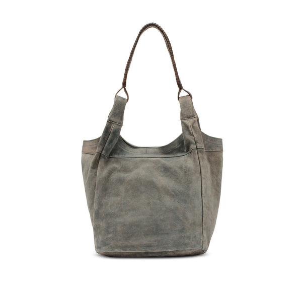 Beuteltasche Velour Leder