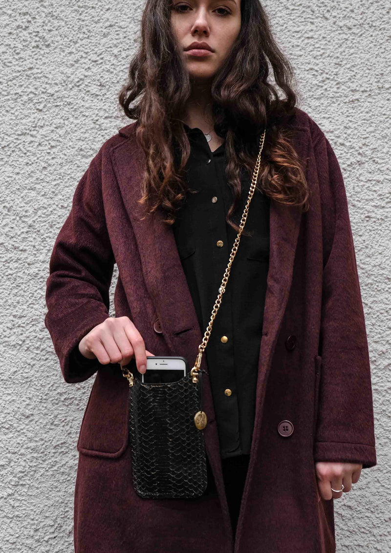 ANOKHI Mobilebag - Black Lizzard