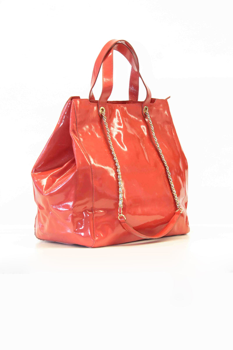 "Ebony" Lacktasche aus Leder