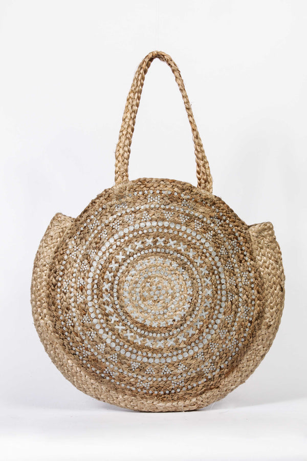 "Kanani" Bastbag mit silbrigem Aufdruck
