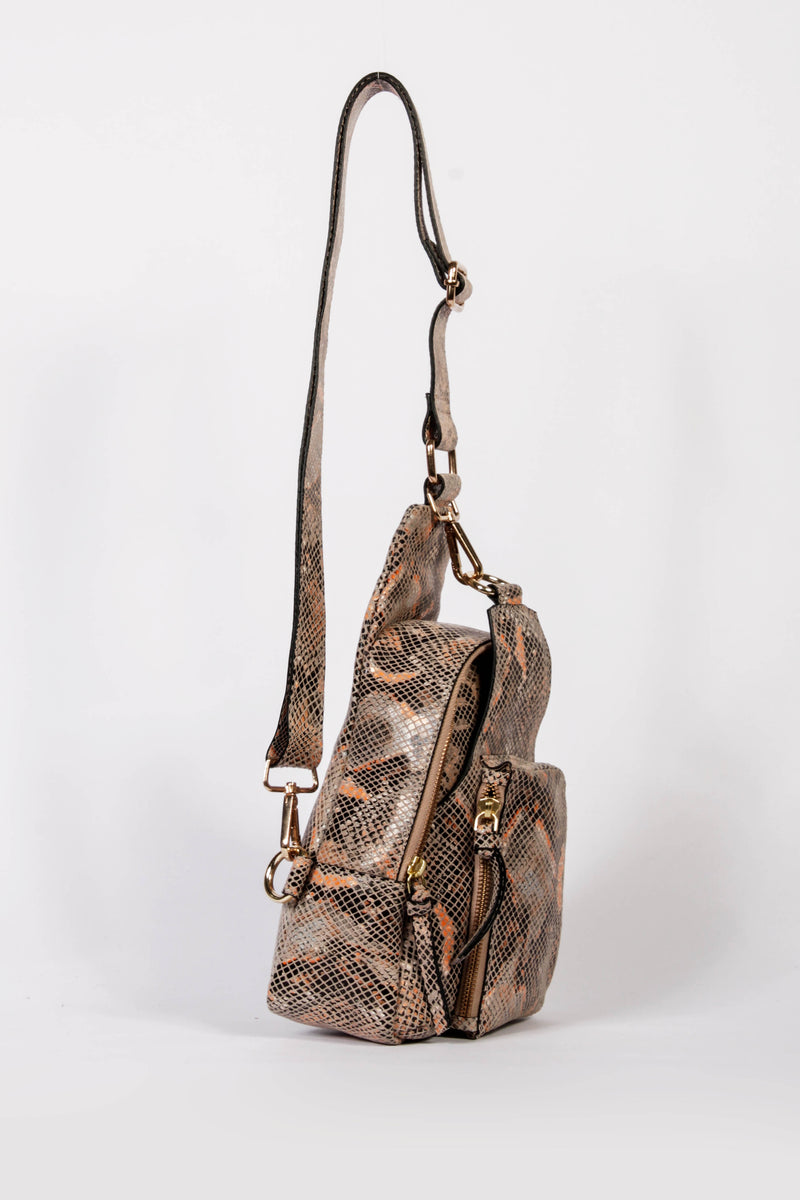 "Piper S" aus Leder in Snakeoptik