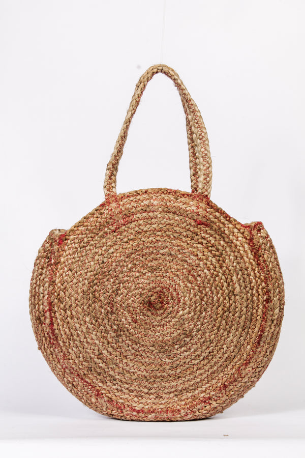 "Kanani" Bastbag mit rotem Kontrast-Stitching
