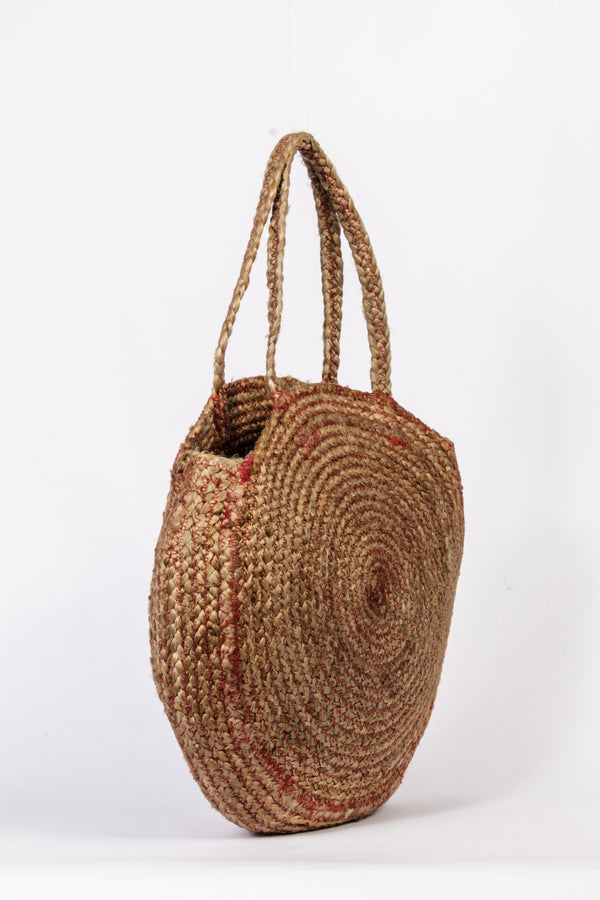 "Kanani" Bastbag mit rotem Kontrast-Stitching