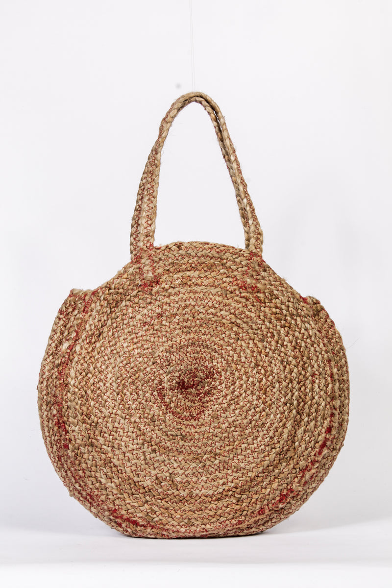 "Kanani" Bastbag mit rotem Kontrast-Stitching
