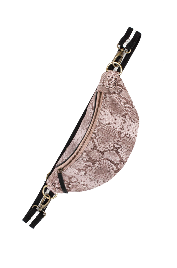Gürteltasche "Charlie M" in Schlangenlederoptik in Rosé
