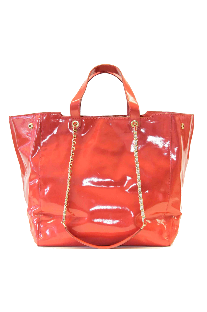 "Ebony" Lacktasche aus Leder