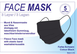 MUND NASEN MASKE, 5er Pack // schwarz