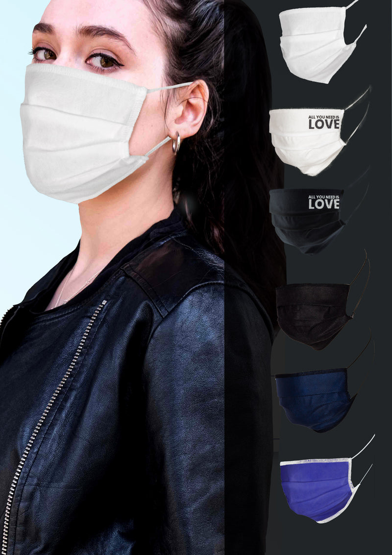 MUND NASEN MASKE, 5er Pack // schwarz