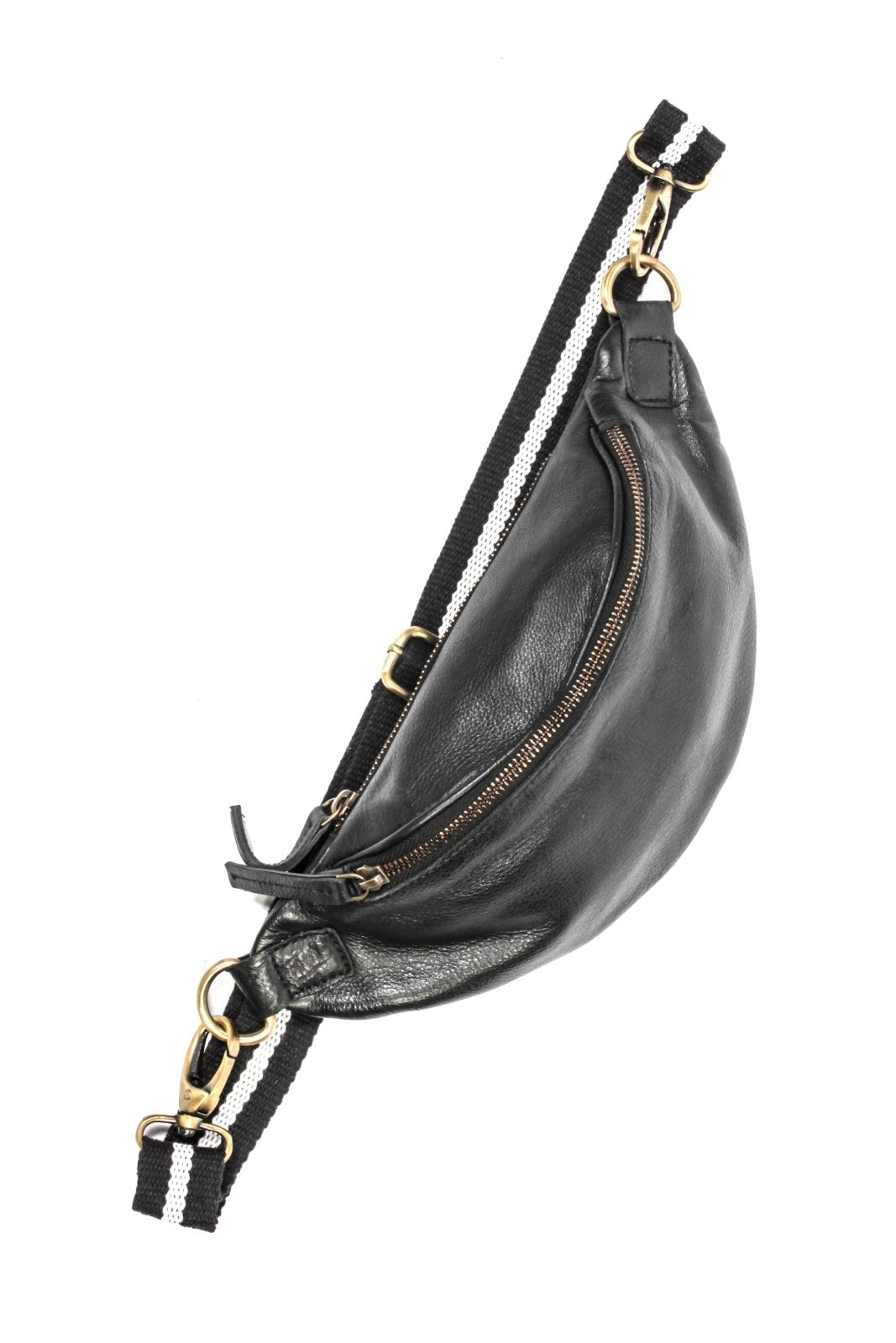 Schwarze Leder Beltbag "Charlie M - ANOKHI