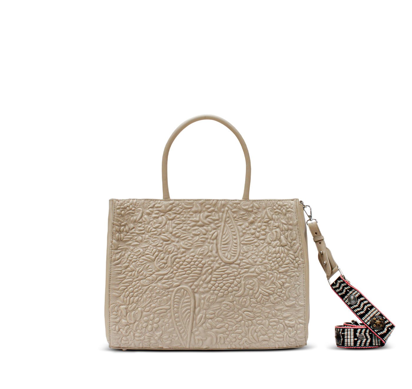 Tote Bag aus Leder mit Threadfilling - ANOKHI