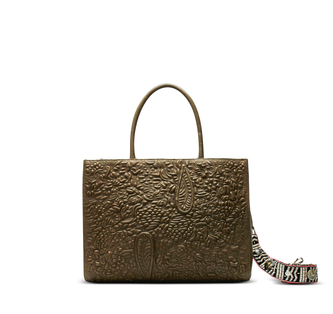 Tote Bag aus Leder mit Threadfilling - ANOKHI