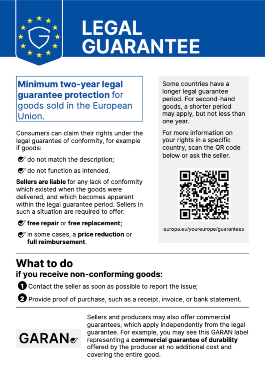 Legal guarantee – EU notice